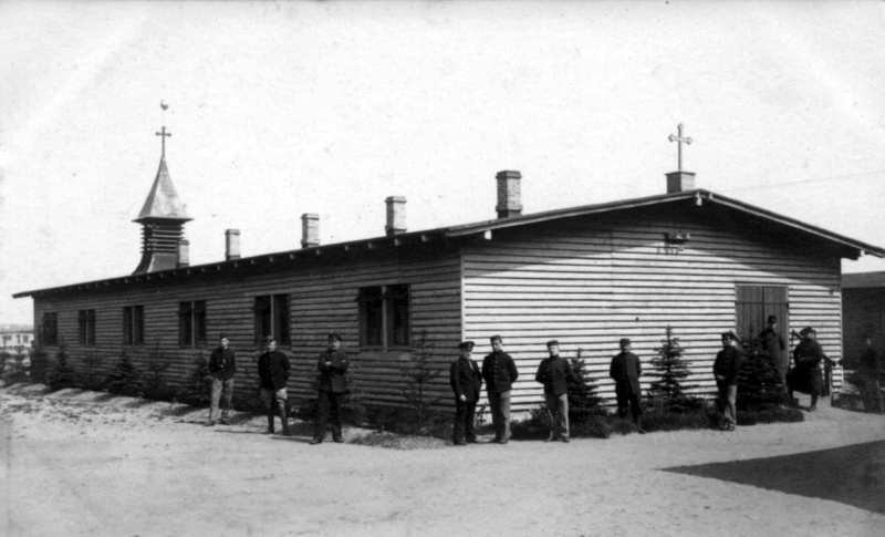 Ansicht der Barackenkirche um 1917